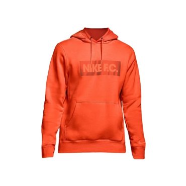 Мужское худи с капюшоном спортивное оранжевое с логотипом Nike FC Essentials 7010₽