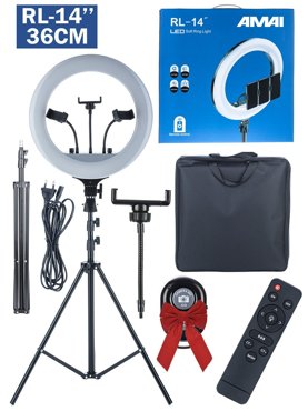 Кольцевая селфи-лампа 36 см LED RING FILL LIGHT RL-14 с пультом управления 3279₽