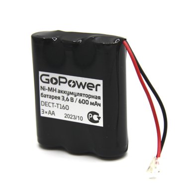 Аккумулятор для радиотелефонов GoPower T160 PC1 NI-MH 600mAh 500000₽