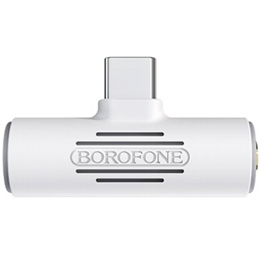 Аудио адаптер USB Type-C на гнездо 35мм дополнительное гнездо-Cf Borofone BV8 White 690₽