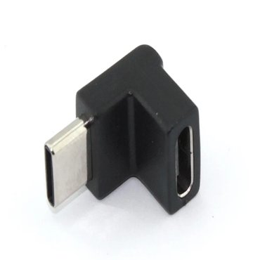 Переходник OTG USB Type A - Type-C угловой черный 300₽