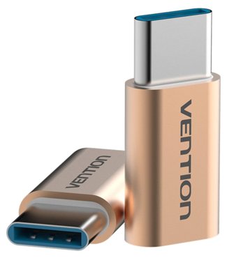 Переходник Vention USB Type C MUSB 20 micro B 5pin F золотой VAS-S10-G 393₽
