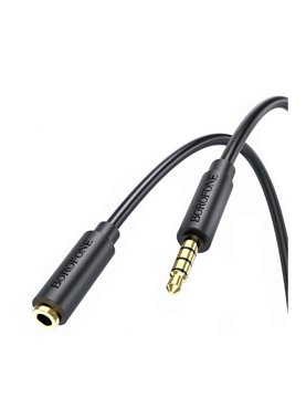 Удлинитель Aux 35 Plug - 35 Jack Borofone BL12 Black 412₽
