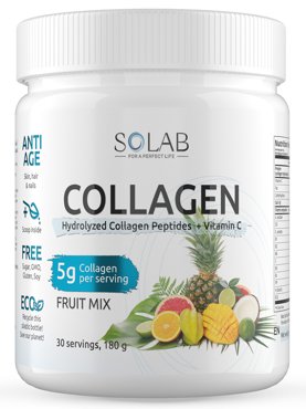 Коллаген с витамином C SOLAB со вкусом фруктовый микс порошок 180 г 589₽