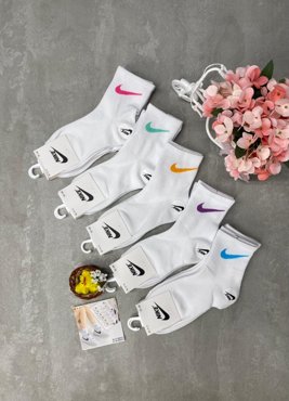Комплект носков женских Nike sport socks белых 36-41 реплика 430₽