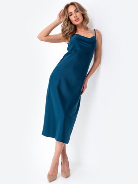 Платье женское HappyFox HFSH4115 синее 46 RU 2199₽