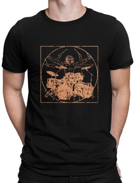 Футболка мужская Design Heroes Витрувианский Барабанщик черная S 1695₽