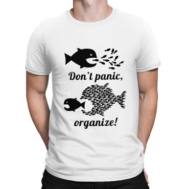 Футболка мужская DS Apparel Мем Рыбки - Dont Panic Organize 2 белая S 1495₽