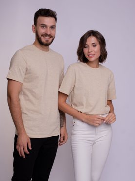 Футболка унисекс Uzcotton Premium бежевая XL 493₽