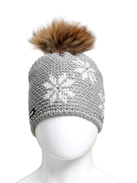 Шапка бини женская Eisbar Bjorna Fur Crystal Mu серая one size 11028₽
