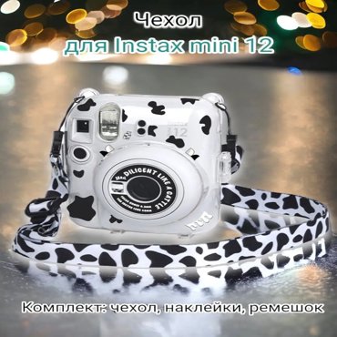Чехол для фотоаппарата унисекс RoboMini Instax mini 12 прозрачныйчерный 8х15х15 см 1071₽