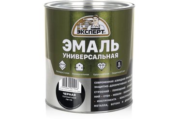 Эмаль Эксперт универсальная алкидная полуматовая чёрная 25 кг 2100₽