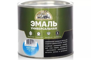 Эмаль Эксперт универсальная алкидная полуматовая голубая 18 кг 720₽