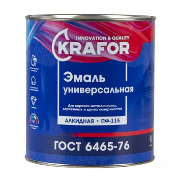 Эмаль ПФ-115 универсальная Krafor алкидная глянцевая 27 кг желтая 1501₽
