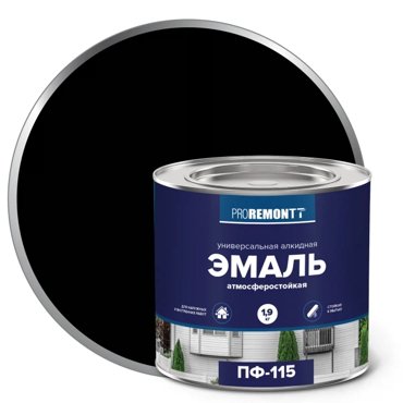 Эмаль Proremontt ПФ-115 черный 19кг 546₽