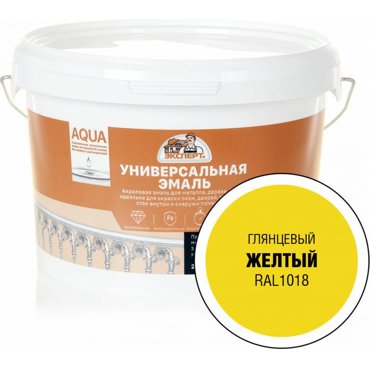 Эмаль универсальная акриловая глянцевая ЭКСПЕРТ желтый RAL 1018 25 кг 29073 1488₽