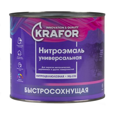 Нитроэмаль НЦ-132 быстросохнущая Krafor глянцевая 17 кг синяя 1317₽