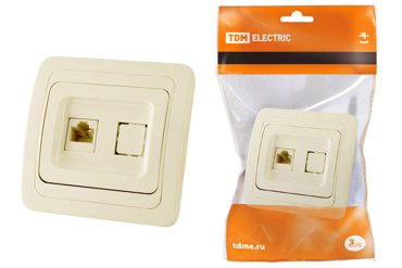 Розетка TDM ELECTRIC компьютерная RJ-45 SQ1804-0113 350₽