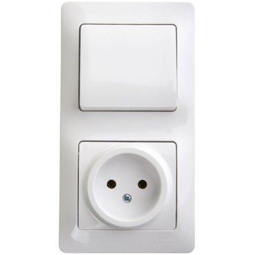 Блок комбинированный GLOSSA розетка выкл 1-кл бел SchE GSL000160 1229₽