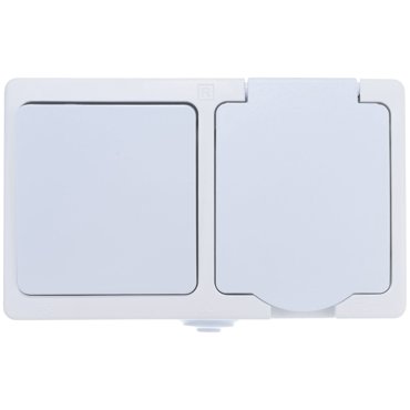 Блок ОП Аллегро 1-кл вык роз с зазем защ шторки с крыш IP54 бел UNIVersal 5562968 1350₽