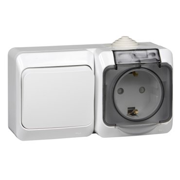 Выключатель с сетевой розеткой Schneider Electric Этюд BPA16-246B 944₽