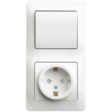 Выключатель с сетевой розеткой Schneider Electric Glossa GSL000170 1219₽