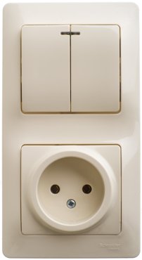 Выключатель с сетевой розеткой Schneider Electric Glossa GSL000273 1261₽