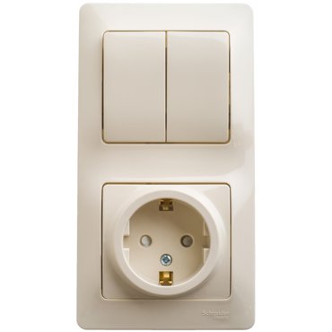 Выключатель с сетевой розеткой Schneider Electric Glossa GSL000274 1639₽