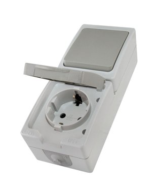 Выключатель с сетевой розеткой TDM ELECTRIC Вуокса Sq1803-0011 IP54 2360₽
