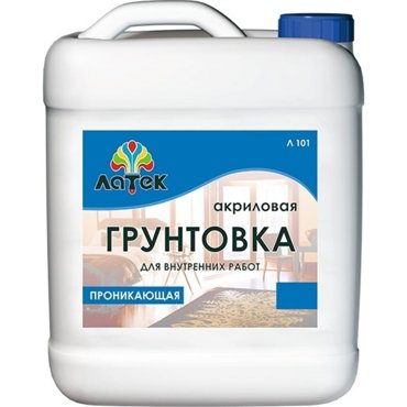 Акриловая грунтовка для внутренних работ Латек 10 л Л101 LAG000 1489₽