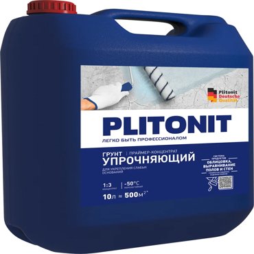 Грунт PLITONIT УПРОЧНЯЮЩИЙ концентрат 13 для слабых оснований 10 л 3000₽