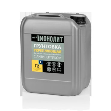 Грунтовка МОНОЛИТ Г 2-10 Укрепляющая с антисептиком 10 кг 1347₽
