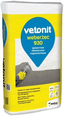 WEBERTec 930 цементная обмазочная гидроизоляция 20кг 1315₽