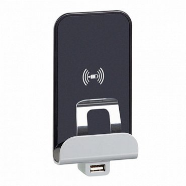 Беспроводное зарядное устройство Qi 1А с дополнительным разьемом USB A 5В 24А Etika Цвет 13068₽