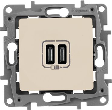 LEGRAND Etika 672335 розетка двойная USB су слоновая кость 7538₽