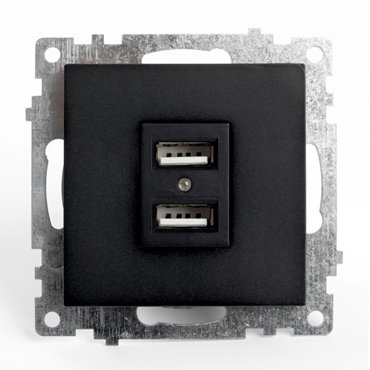 Розетка STEKKER 2-местная USB серия Катрин GLS10-7115-05 778₽