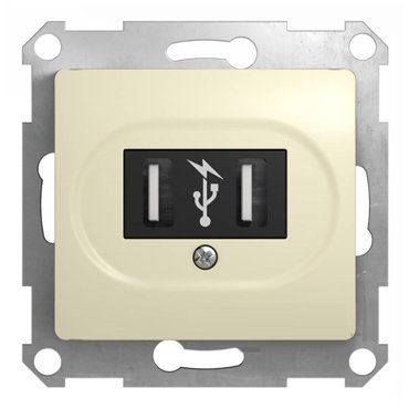 Розетка USB Schneider Electric Глосса без рамки бежевая 9186₽