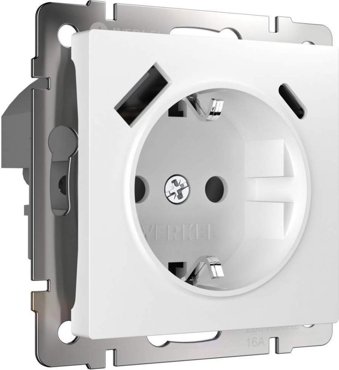 Werkel Розетка с быстрой зарядкой USB Type AС белая W1171701 a056272 7337₽