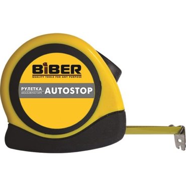 Рулетка обрезиненный корпус 75 м х 25 мм Biber AUTOSTOP 40074 тов-173004 650₽