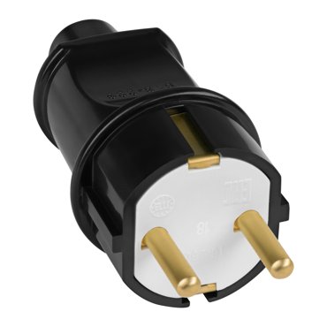 Вилка ABS-пластик прямой вывод проводника сз 16А 250В IP20черная 24204 8 REV 165₽