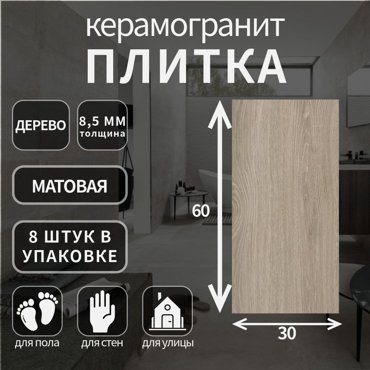 Керамогранит Lasselsberger Винтаж Вуд натуральный 30x60 6260-0019 1575₽