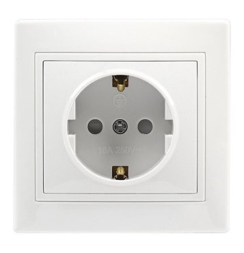 Розетка 1-местная с заземлением Smart Buy Венера SBE-01w-16-S1-1Z белая защитная штора 544₽
