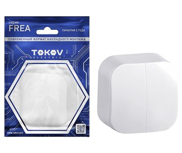 Выключатель 2-кл ОП Frea 10А IP20 250В АБС-пластик бел TOKOV ELECTRIC TKE-FR-V2-C01 278₽