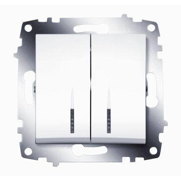 Выключатель 2кл с подсветкой белый Cosmo ABB 466₽