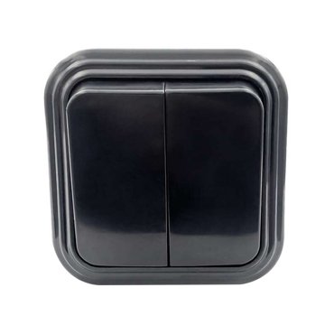Выключатель SVET EV0316-0007 двухклавишный открытая установка черный 285₽