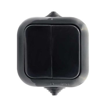 Выключатель SVET EV0351-5521 двухклавишный открытая установка черный 445₽