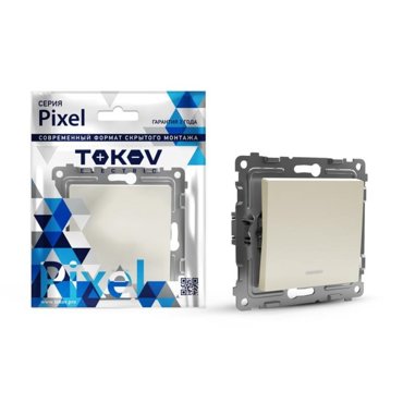 Выключатель TOKOV ELECTRIC Pixel 1 клавиша10А IP20 с индикатором бежевый 341₽