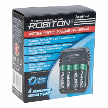 Зарядка ROBITON Smart4 C3 для аккумуляторов AA AAА 1664₽