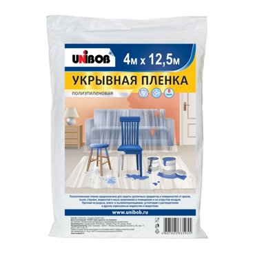 Пленка укрывная Unibob без малярной ленты 4 м х 125 м 870₽
