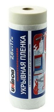 Пленка защитная укрывная с малярной лентой UNIBOB 26x17м 35547 1083₽